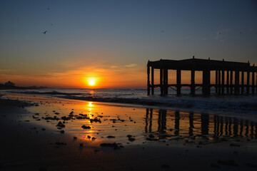 El amanecer en la playa