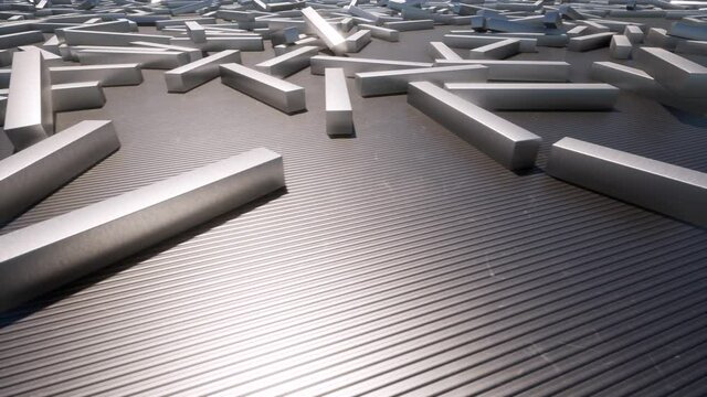 Modern metal steel boxes intro industrial techno concept 4k