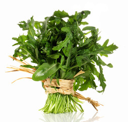Bundle of Rocket Salad isolated on white Background