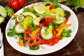 Salad Nicoise with Avocado and Sunflower Seeds
