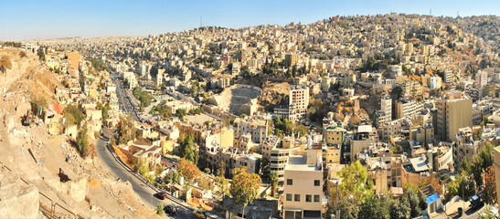 Panorama stolicy Jordanii - Ammanu