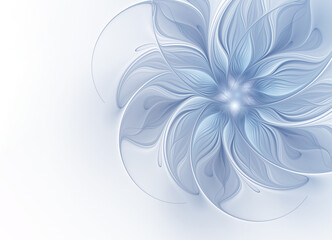 Fototapeta na wymiar Abstract fractal blue flower on a light background. Copy space