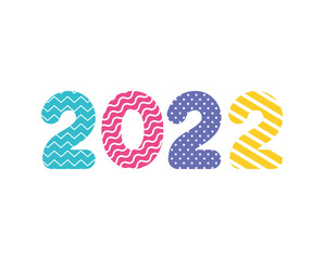 Fototapeta premium cute 2022 year illustration