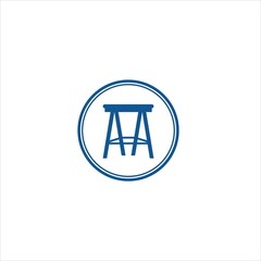 chair logo vector template bench