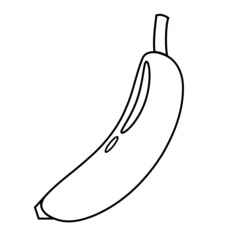 Vector graphic illustration of banana, outline only. Perfect for coloring book.