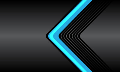Abstract blue grey black metallic line pattern arrow direction design modern futuristic background vector