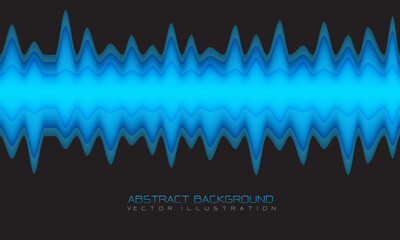 Abstract blue wave shadow geometric on grey blank space design modern futuristic background vector