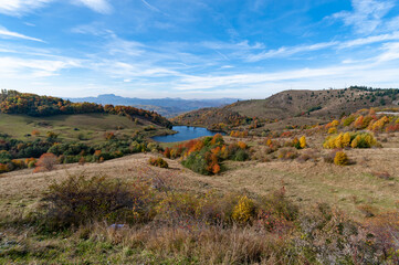 autumnal landscape with a lake