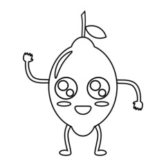 Vector graphic illustration of lemon, outline only. Perfect for coloring book.