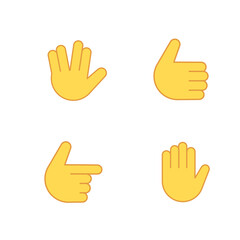 Emoji hands raised finger icon. Emoticon vector hand gesture thumb up sign