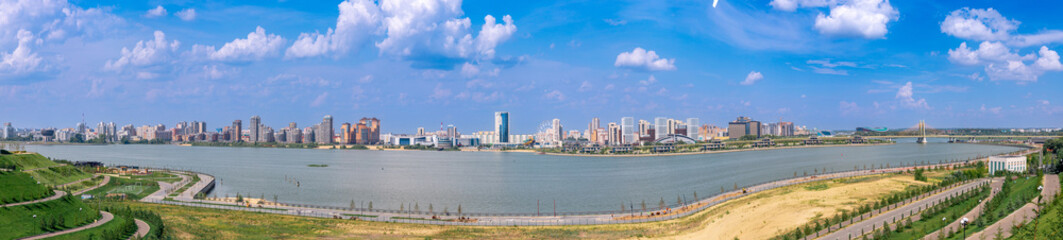 Fototapeta na wymiar Summer day panorama city Kazan Republic of Tatarstan Russia