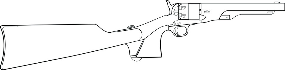 Black powder revolver Colt Army 1860 with stock