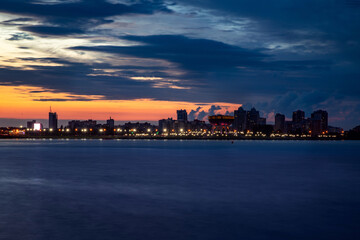 Obraz premium Summer night sunset panorama city Kazan, Republic of Tatarstan. Concept Travel Beautiful Russia