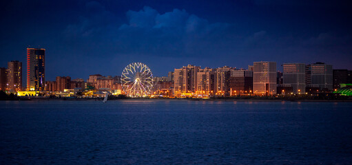 Summer night sunset panorama city Kazan, Republic of Tatarstan. Concept Travel Beautiful Russia © Parilov