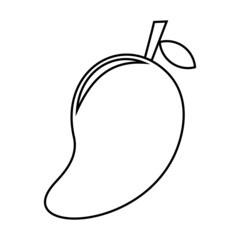 Vector graphic illustration of mango, outline only. Perfect for coloring book.