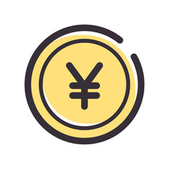 シンプルな線のお金のイラスト_アイコン