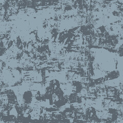 Abstract seamless pattern in grunge style. Old grey dirty concrete wall with spots of paint and mold. Messy worned monochrome vector background. Suitable for wallpaper design, wrapping paper or fabric
