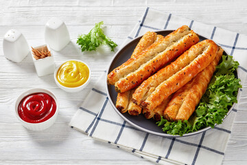 Rollini with feta, spinach, chicken meat filling