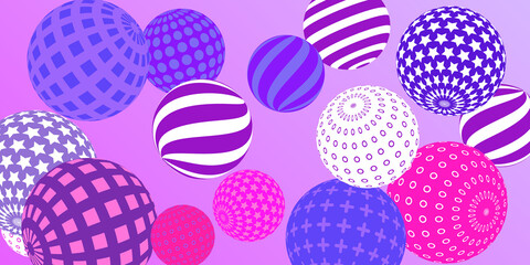 Retro 3d illustration abstract balls, great design for any purposes.  Modern cover concept. Vector technology background.  Background wall design.