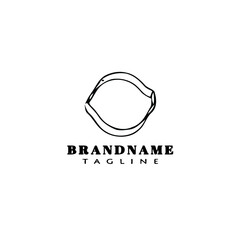 cookie cutter logo cartoon icon cute template black isolated vector illustration