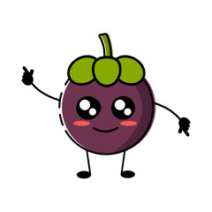 Vector graphic illustration of mangosteen. Perfect for fruit-based products like juice, etc.