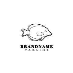 animal fish cartoon logo template icon design black simple vector illustration