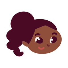 girl face with ponytail