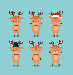 six xmas reindeer