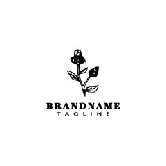 flower logo cartoon icon graphic template black isolated vector illustration
