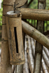 Kentongan is a traditional Indonesian clapper made of bamboo.