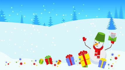 Obraz na płótnie Canvas Horizontal winter snowy landscape. Background for Christmas and New Year.