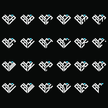 HBA to HBZ letter logo creative design, Multiple triple letter logo design