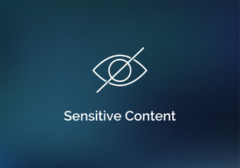 Fototapeta Sensitive content warning icon. Eye vector sensitive content explicit porn photo censored design media obraz