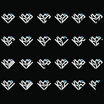 HKA to HKZ letter logo creative design, Multiple triple letter logo design