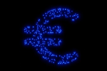 Euro shape made from ones and zeros. Conceptual illustration of electronic money. Digital currency