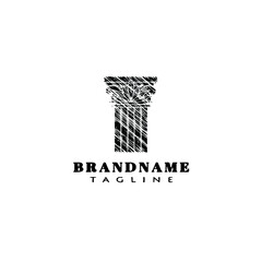 roman pillar logo cartoon icon design creative black isolated vector illustration