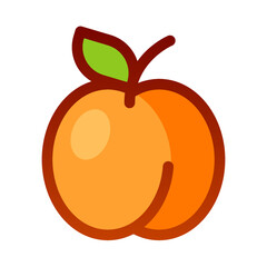 peach fruit logo icon vector illustration royalty free clipart