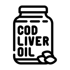cod liver oil line icon vector. cod liver oil sign. isolated contour symbol black illustration