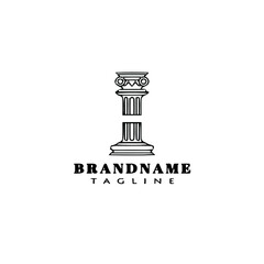 roman pillar logo cartoon icon design template black isolated simple illustration