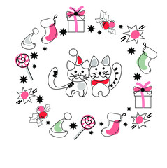 christmas card with gifts
