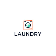 Laundry logo with washing machine vector graphic