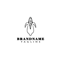 corn logo concept icon design template black isolated vector illustration