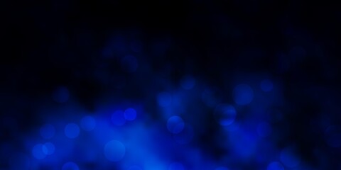 Dark BLUE vector template with circles.