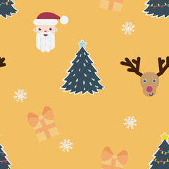 Seamless pattern with Christmas gifts. Vector illustration for design, fabric or wrapping paper.