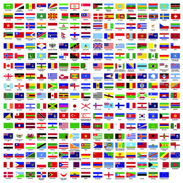 287 country flag vector, flat icons country flag collection