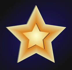 golden star on blue background