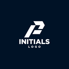 Initials PF logo vector simple monogram design logotype