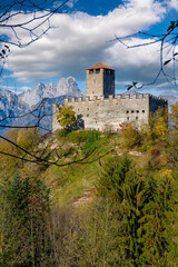 View of the magical castle of Zumelle, Mel, Province of Belluno, Italy