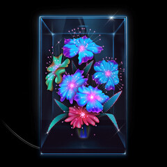 tablet pc with flowers