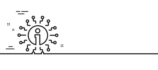 Info line icon. Information center sign. Support system symbol. Minimal line illustration background. Info line icon pattern banner. White web template concept. Vector